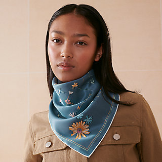 I Like Flowers scarf 70 - Blue | Hermès Mainland China